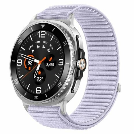 Nylon ribbelbandje - Lichtpaars - Samsung Galaxy Watch 8 Classic - 46mm