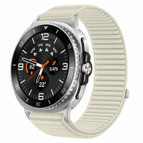 Nylon ribbelbandje - Starlight - Samsung Galaxy Watch 8 Classic - 46mm