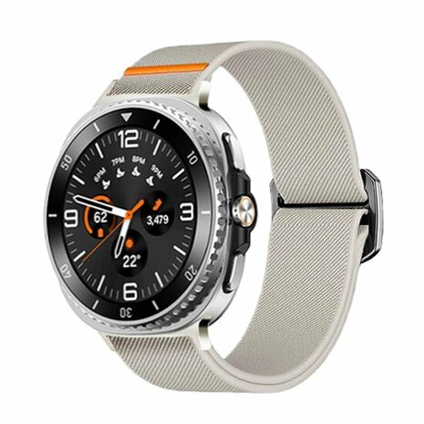 Nylon Loop bandje - Starlight - Samsung Galaxy Watch 8 Classic - 46mm