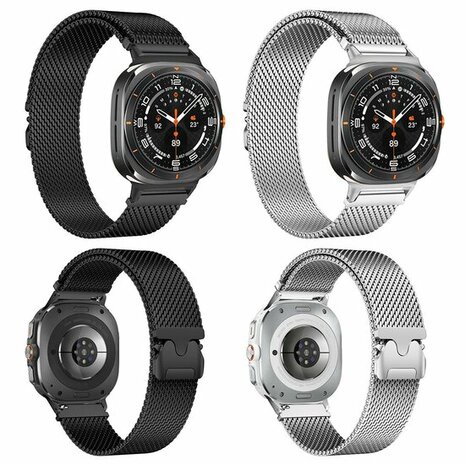 Milanese band met parachute sluiting - Zilver - Samsung Galaxy Watch 8 Classic - 46mm