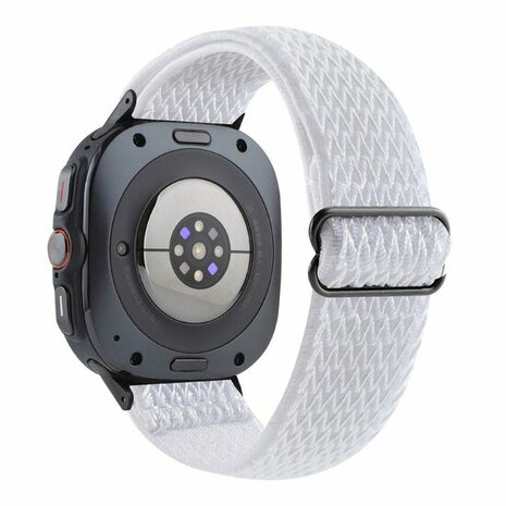 Elastische solo loop nylon bandje - Wit - Samsung Galaxy Watch 8 Classic - 46mm