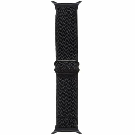 Elastische solo loop nylon bandje - Zwart - Samsung Galaxy Watch 8 Classic - 46mm