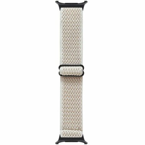Elastische solo loop nylon bandje - Beige - Samsung Galaxy Watch 8 Classic - 46mm