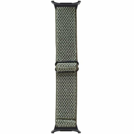 Elastische solo loop nylon bandje - Donkergroen - Samsung Galaxy Watch 8 Classic - 46mm