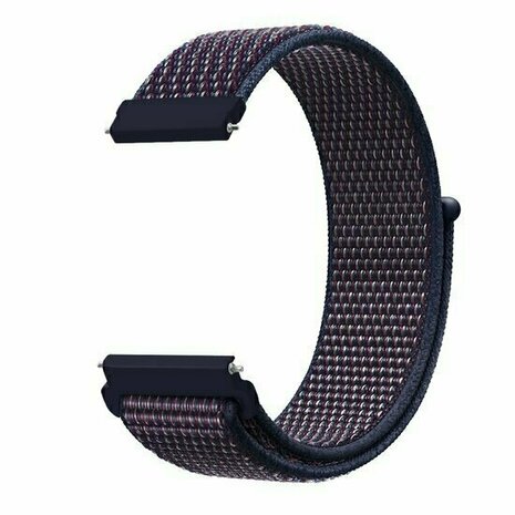 Sport Loop nylon bandje - Navy / donkerpaars gemêleerd - Huawei Watch GT 6 / GT 6 pro - 46mm