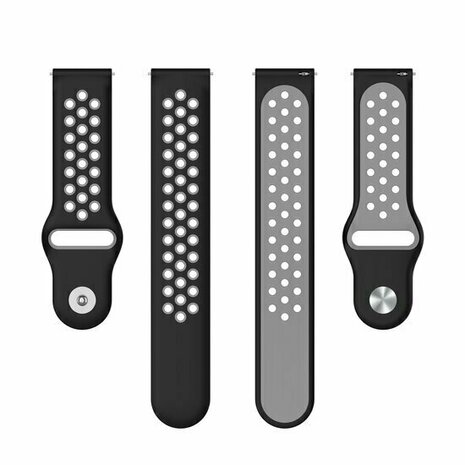 Sport Edition siliconen band - Zwart + grijs - Huawei Watch GT 6 / GT 6 pro - 46mm