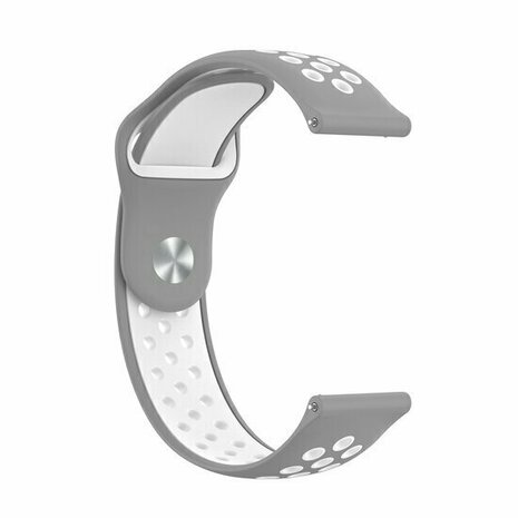 Sport Edition siliconen band - Grijs + wit - Huawei Watch GT 6 / GT 6 pro - 46mm