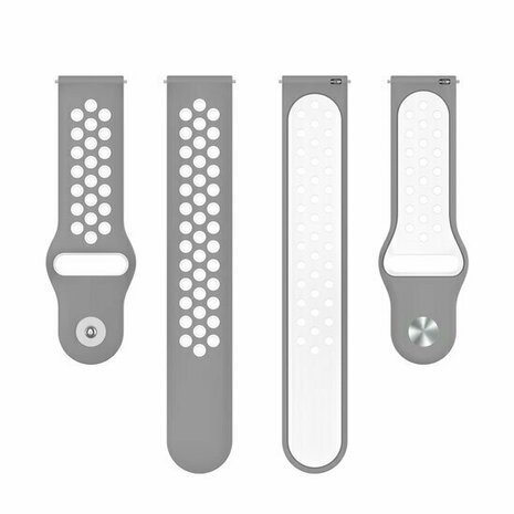 Sport Edition siliconen band - Grijs + wit - Huawei Watch GT 6 / GT 6 pro - 46mm