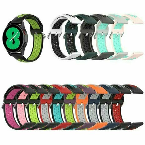 Siliconen sportbandje met gesp - Zwart + roze - Huawei Watch GT 6 / GT 6 pro - 46mm