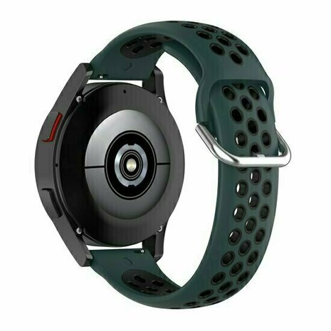 Siliconen sportbandje met gesp - Donkergroen + zwart - Huawei Watch GT 6 / GT 6 pro - 46mm