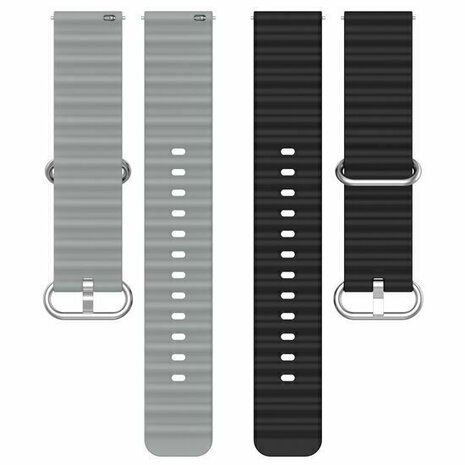 Ocean Style siliconen bandje - Zwart / grijs - Huawei Watch GT 6 / GT 6 pro - 46mm