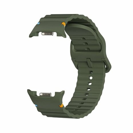 Classic Wave siliconen band - Donkergroen - Samsung Galaxy Watch 8 Classic - 46mm