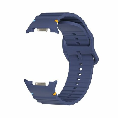 Classic Wave siliconen band - Donkerblauw - Samsung Galaxy Watch 8 Classic - 46mm