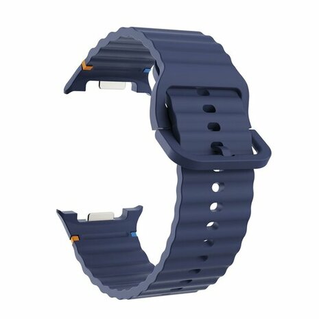 Classic Wave siliconen band - Donkerblauw - Samsung Galaxy Watch 8 Classic - 46mm