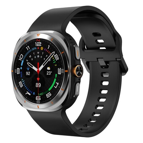 Solid color siliconen band - Zwart - Samsung Galaxy Watch Ultra - 47mm
