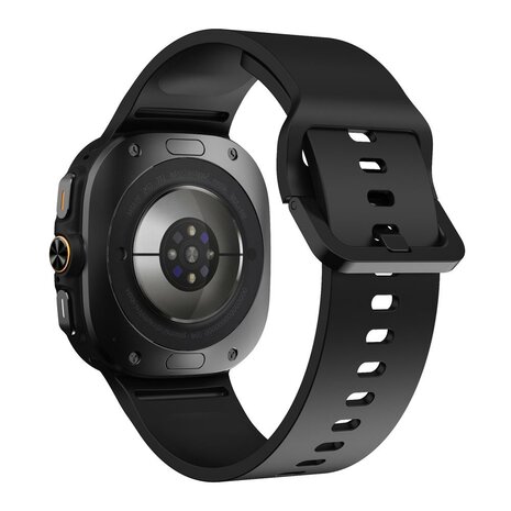 Solid color siliconen band - Zwart - Samsung Galaxy Watch Ultra - 47mm