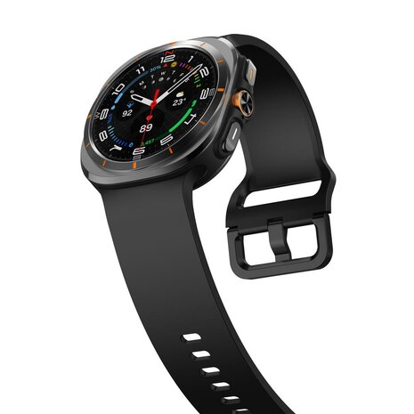 Solid color siliconen band - Zwart - Samsung Galaxy Watch Ultra - 47mm