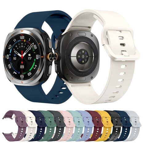 Solid color siliconen band - Zwart - Samsung Galaxy Watch Ultra - 47mm