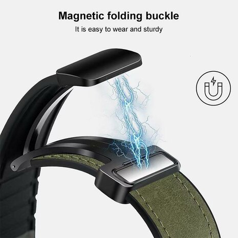 Leer + siliconen bandje - Zwart - Samsung Galaxy Watch 8 - 40mm / 44mm