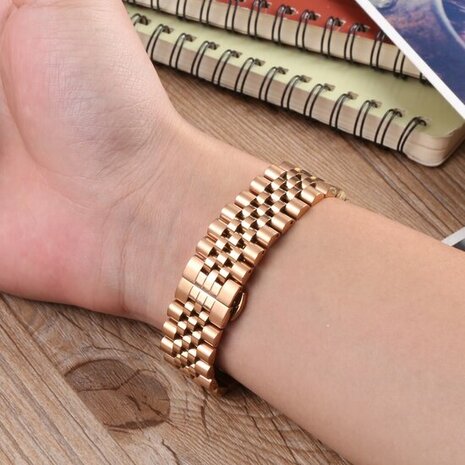 Stalen band - Ros&eacute; goud - Samsung Galaxy Watch 3 - 45mm