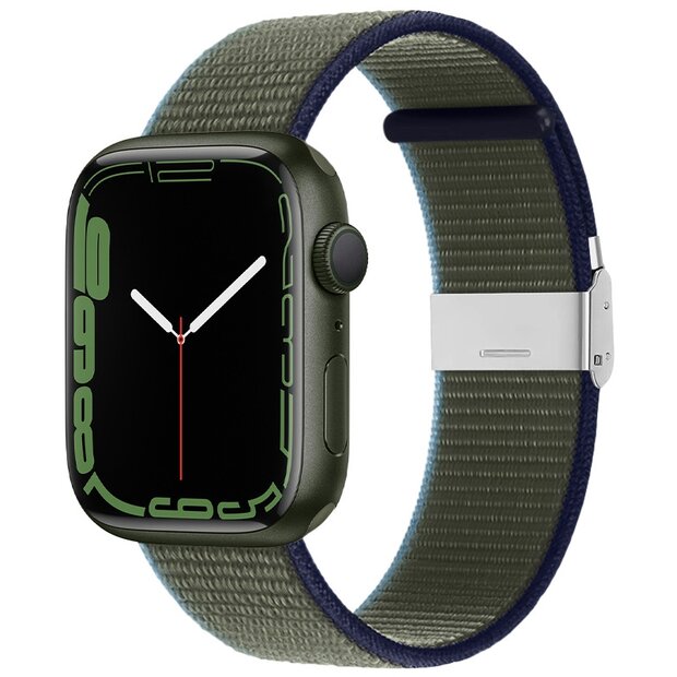 Nylon bandje met klemsluiting - Groen - Geschikt voor Apple Watch 38mm / 40mm / 41mm / 42mm