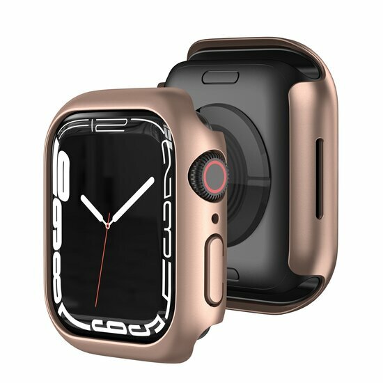 Apple Watch 45mm Hard case (open front) - Ros&eacute; goud - Geschikt voor Apple Watch 45mm