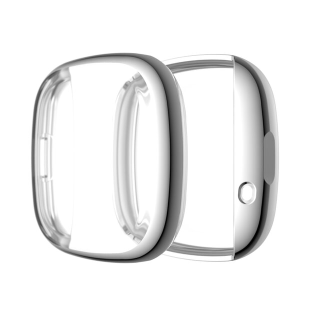 Fitbit Versa 3 / Sense Soft TPU case (volledig beschermd) - Zilver