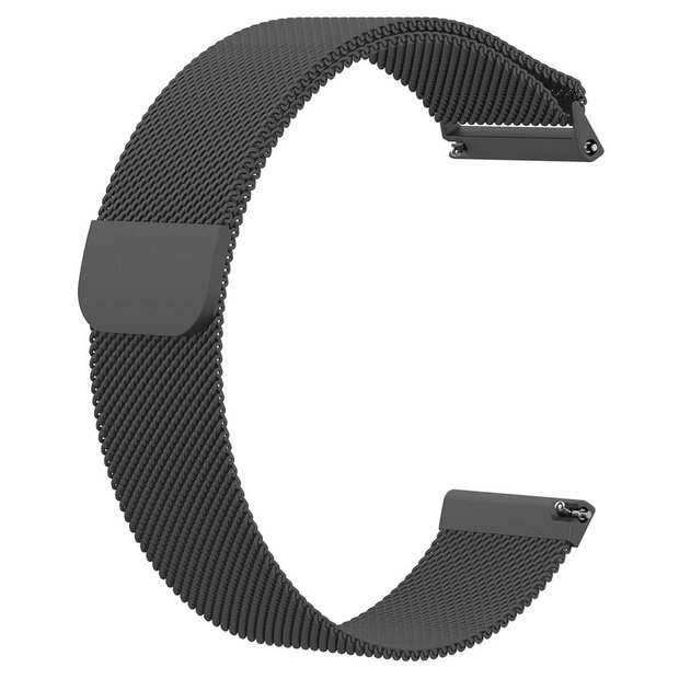Fitbit Versa 1 / 2 &amp; Lite milanese bandje - Maat: Large - Donkergrijs