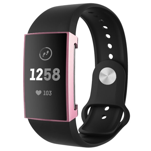 Fitbit Charge 3 &amp; 4 Case (volledig beschermd) - Roze