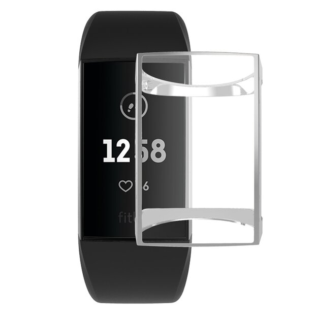 Fitbit Charge 3 &amp; 4 Case (volledig beschermd) - Zilver