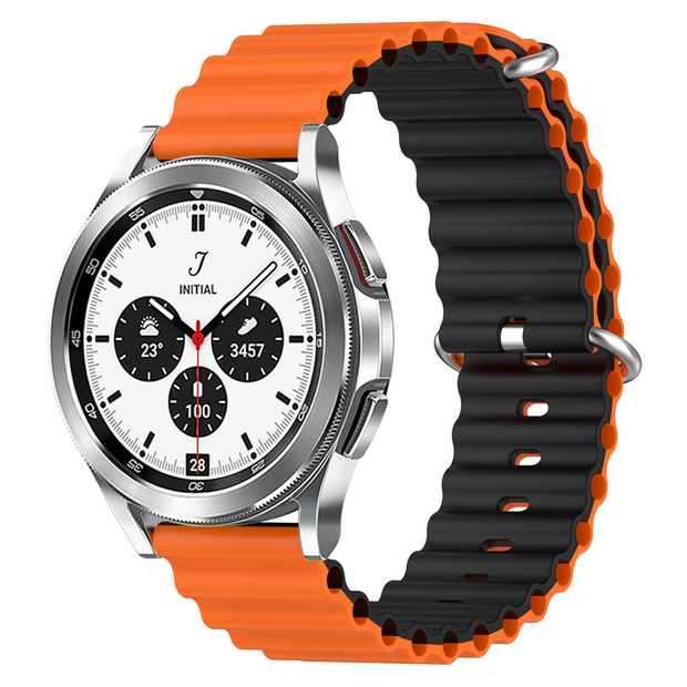 Ocean Style bandje - Oranje / zwart - Samsung Galaxy Watch 4 Classic - 42mm &amp; 46mm