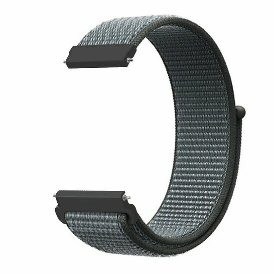 Sport Loop nylon bandje - Donkergrijs / blauw gem&ecirc;leerd - Samsung Galaxy Watch 4 Classic - 42mm / 46mm