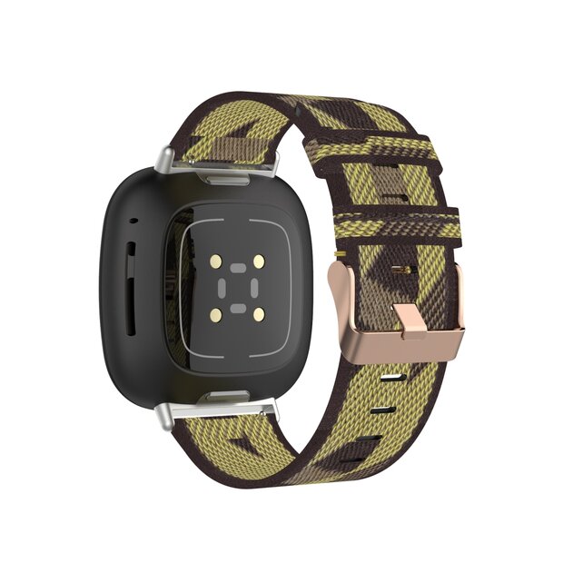 Fitbit Versa 3 &amp; Sense 1 - Canvas nylon bandje - Geel