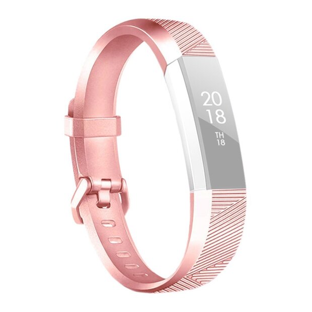 Fitbit Alta Siliconen bandje - Maat: Large - Ros&eacute; Goud