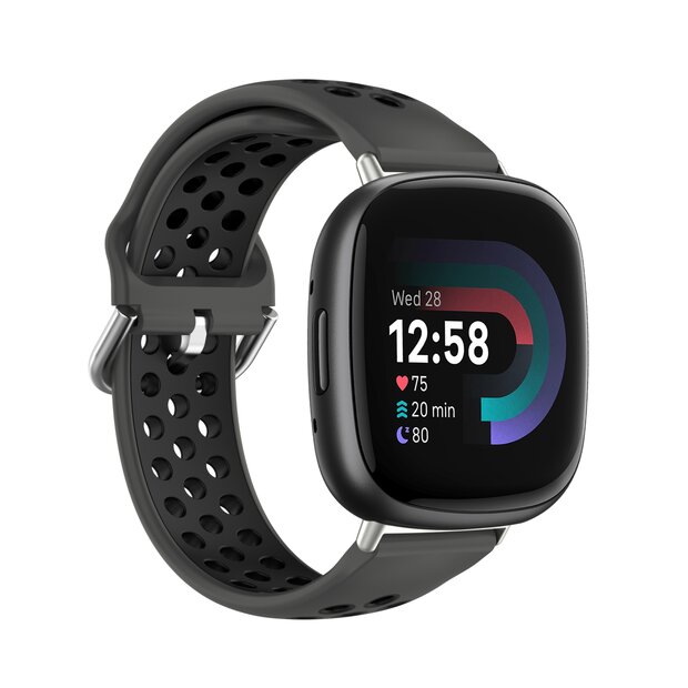 Fitbit Versa 3 &amp; 4 / Sense 1 &amp; 2 - Sport editie - Large - Zwart