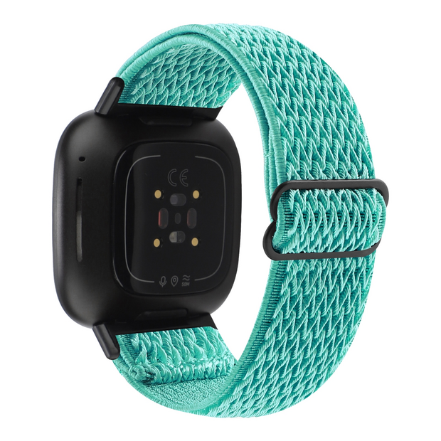 Fitbit Versa 3/4 &amp; Sense 1/2 Nylon loop bandje - Mintgroen
