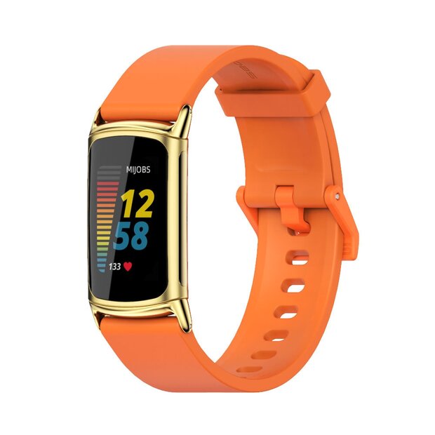 FitBit Charge 5 &amp; 6 Extra soft siliconen bandje - Oranje