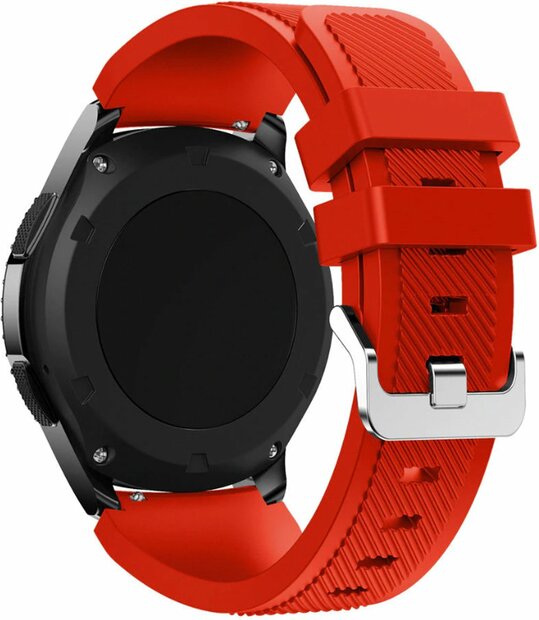 Siliconen sportbandje - Rood - Geschikt voor Samsung Galaxy Watch 3 (45mm) - Galaxy Watch 46mm - Samsung Gear S3 Classic &amp; Frontier