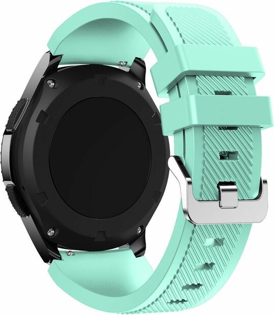 Siliconen sportbandje - Mint groen - Geschikt voor Samsung Galaxy Watch 3 (45mm) - Galaxy Watch 46mm - Samsung Gear S3 Classic &amp; Frontier