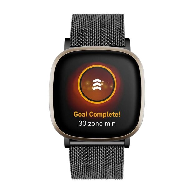 Fitbit Versa 3/4 &amp; Sense 1/2 - Milanese bandje met klemsluiting - Zwart