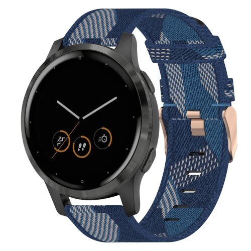 Garmin Venu 3s / Vivoactive 4s / Venu 2s / Vivomove 3s / Forerunner 255s - Canvas nylon bandje - Blauw