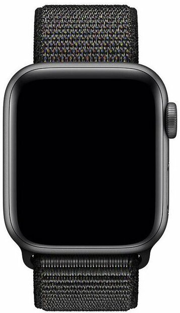 Sport Loop nylon bandje - Zwart - Geschikt voor Apple Watch 38mm / 40mm / 41mm / 42mm