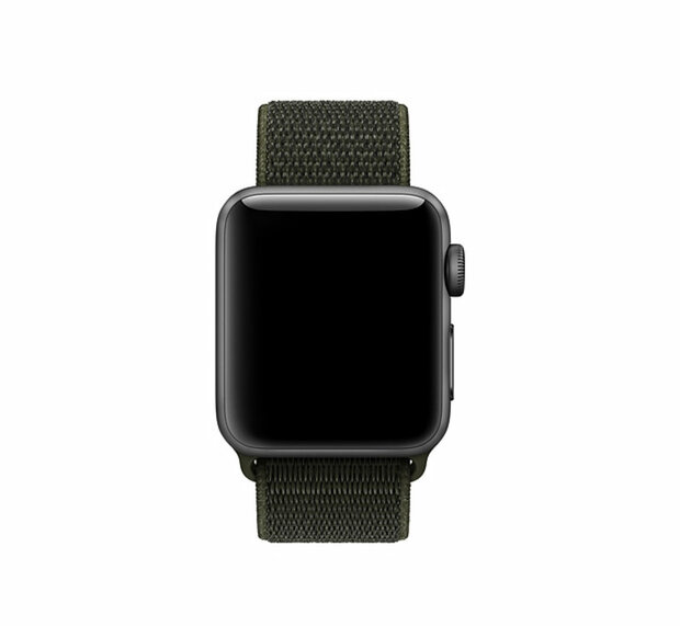 Sport Loop nylon bandje - Leger groen - Geschikt voor Apple Watch 38mm / 40mm / 41mm / 42mm