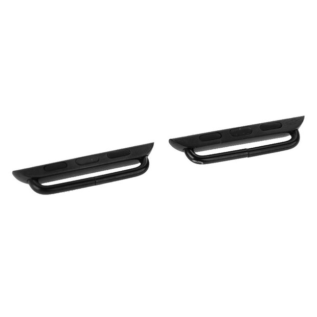 Metalen strap connector - Zwart - Geschikt voor Apple Watch 38mm / 40mm / 41mm / 42mm