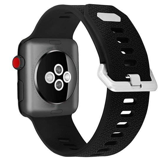 Siliconen bandje met motief - Zwart - Geschikt voor Apple Watch 38mm / 40mm / 41mm / 42mm