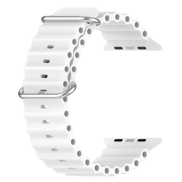 Ocean bandje - Wit - Geschikt voor Apple Watch 38mm / 40mm / 41mm / 42mm