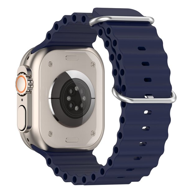 Ocean bandje - Navy - Geschikt voor Apple Watch 44mm / 45mm&nbsp;/ 46mm / 49mm
