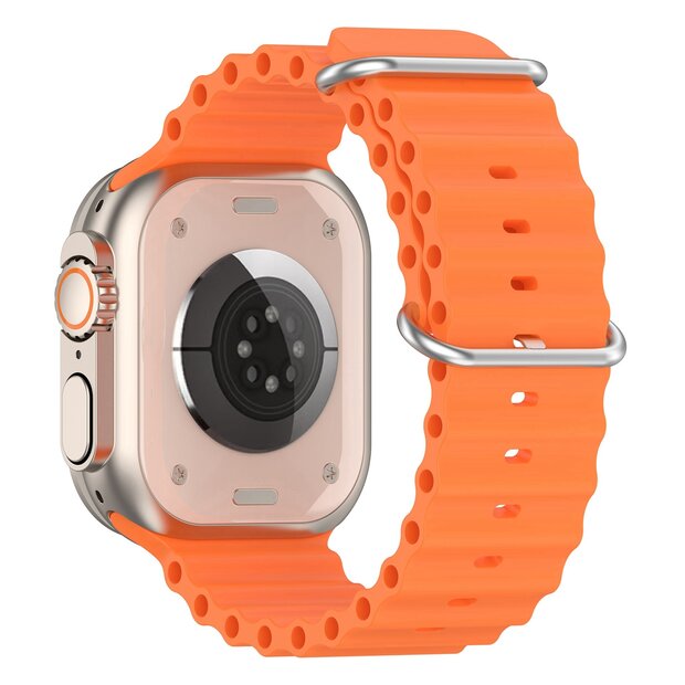 Ocean bandje - Oranje - Geschikt voor Apple Watch 44mm / 45mm&nbsp;/ 46mm / 49mm