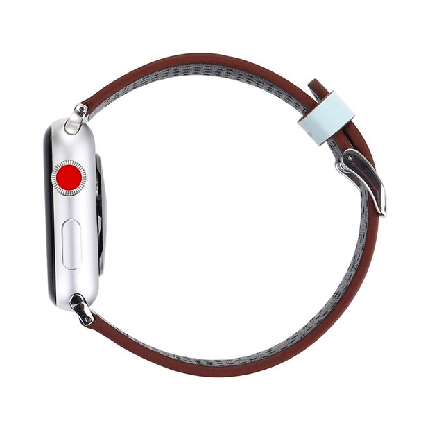 Dot Pattern Leren bandje - Licht blauw - Geschikt voor Apple Watch 38mm / 40mm / 41mm / 42mm