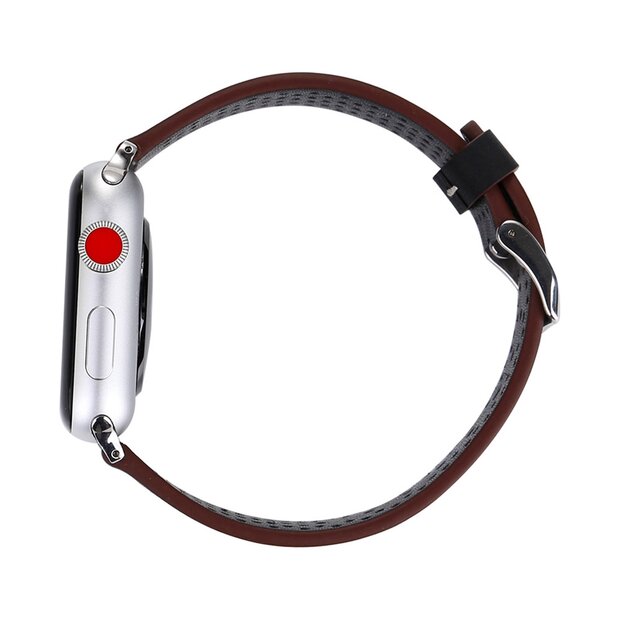 Dot Pattern Leren bandje - Zwart - Geschikt voor Apple Watch 44mm / 45mm&nbsp;/ 46mm / 49mm